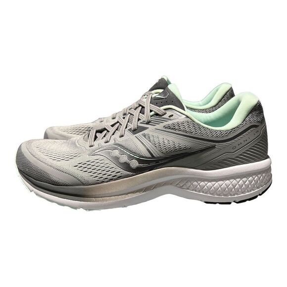 Saucony Sneakers Women's 11.5 Grey Omni 19 Road Running Shoes Alloy/Sky 8 Green - Picture 4 of 10